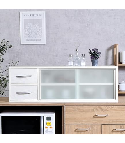 Amazon | [ベルメゾン] カウンター上収納 木製 キッチンラック 収納